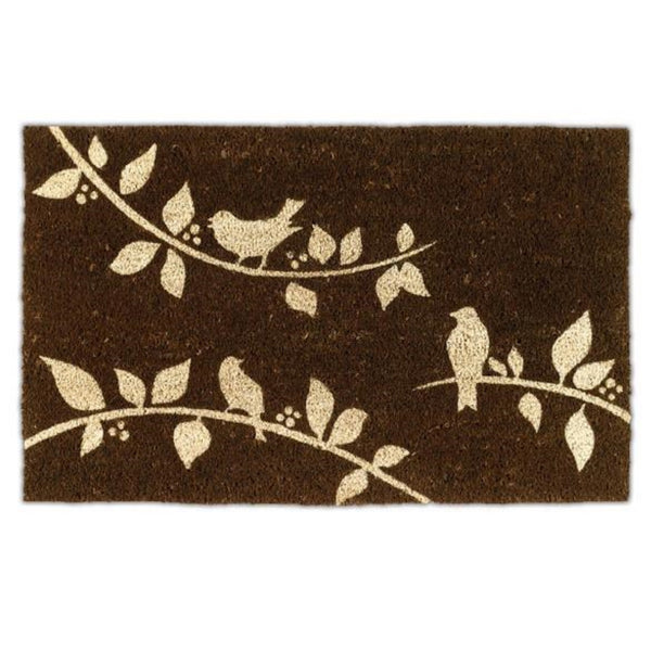 Doormat | Door Mat | Doormat gift | Coiled Doormat | Brown and Tan Doormat | Doormat with birds