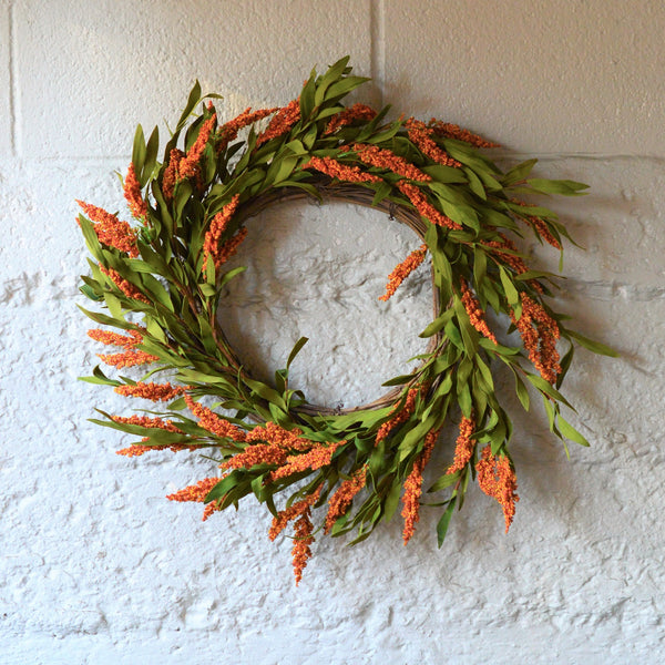 Broomcorn Wreath | Broom-corn Wreath | Fall Wreath | Faux Wreath | Autumn Wreath