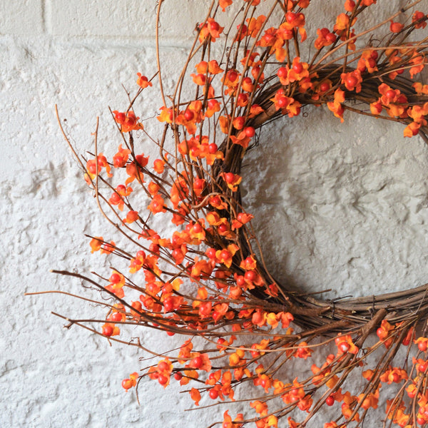Orange Berry Wreath | Fall Berry Wreath | Halloween Wreath | Thanksgiving Wreath | Faux Wreath